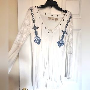 Boho embroidered top